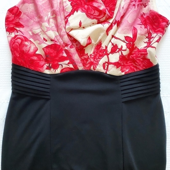 TED BAKER DEGA BLACK PINK RED FLORAL COWL NECK SLEEVELESS SHEATH FORMAL DRESS - Picture 9 of 10